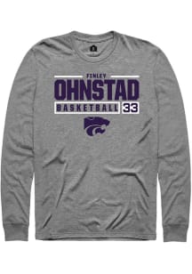 Finley Ohnstad Rally Mens Graphite K-State Wildcats NIL Stacked Box Tee