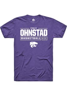 Finley Ohnstad Purple K-State Wildcats NIL Stacked Box Short Sleeve T Shirt