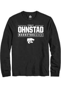 Finley Ohnstad Rally Mens Black K-State Wildcats NIL Stacked Box Tee