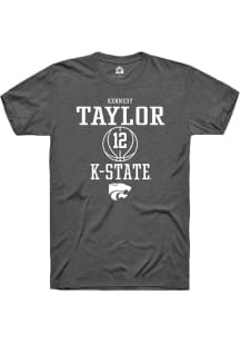 Kennedy Taylor Dark Grey K-State Wildcats NIL Sport Icon Short Sleeve T Shirt