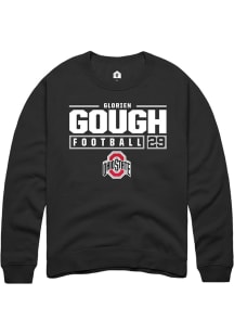 Glorien Gough  Rally Ohio State Buckeyes Mens Black NIL Stacked Box Long Sleeve Crew Sweatshirt