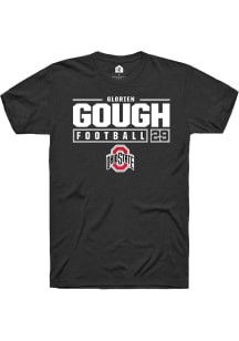 Glorien Gough  Ohio State Buckeyes Black Rally NIL Stacked Box Short Sleeve T Shirt