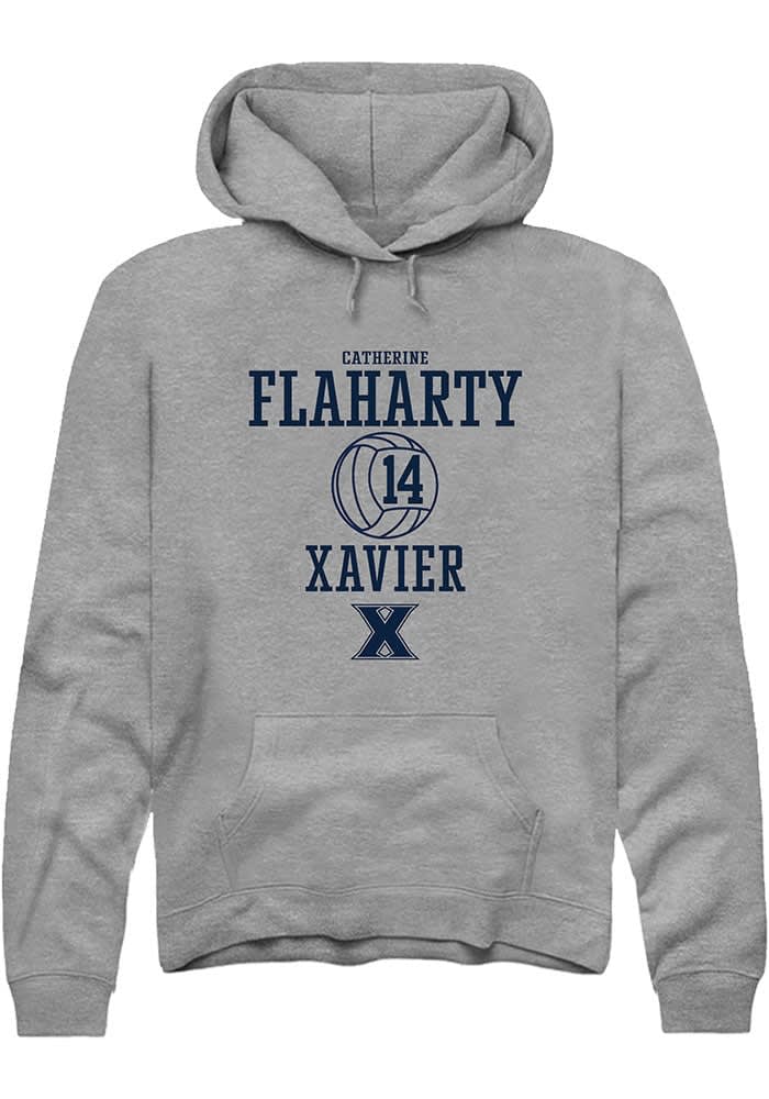 Catherine Flaharty  Rally Xavier Musketeers Mens Graphite NIL Sport Icon Long Sleeve Hoodie