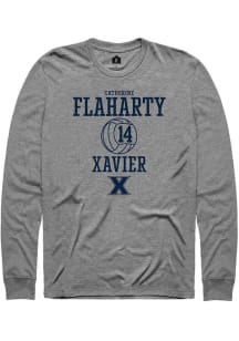 Catherine Flaharty  Xavier Musketeers Graphite Rally NIL Sport Icon Long Sleeve T Shirt