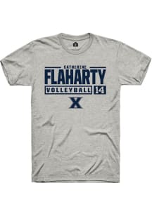 Catherine Flaharty  Xavier Musketeers Ash Rally NIL Stacked Box Short Sleeve T Shirt