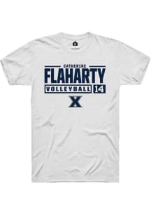 Catherine Flaharty  Xavier Musketeers White Rally NIL Stacked Box Short Sleeve T Shirt