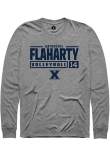 Catherine Flaharty  Xavier Musketeers Graphite Rally NIL Stacked Box Long Sleeve T Shirt