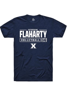 Catherine Flaharty  Xavier Musketeers Navy Blue Rally NIL Stacked Box Short Sleeve T Shirt