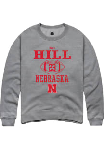 Blye Hill Rally Mens Graphite Nebraska Cornhuskers NIL Sport Icon Crew Sweatshirt