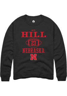 Blye Hill Rally Mens Black Nebraska Cornhuskers NIL Sport Icon Crew Sweatshirt