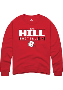 Blye Hill Rally Mens Red Nebraska Cornhuskers NIL Stacked Box Crew Sweatshirt