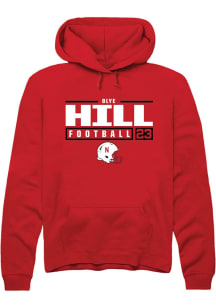 Blye Hill Rally Mens Red Nebraska Cornhuskers NIL Stacked Box Hooded Sweatshirt