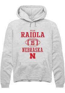 Dylan Raiola  Rally Nebraska Cornhuskers Mens White NIL Sport Icon Long Sleeve Hoodie