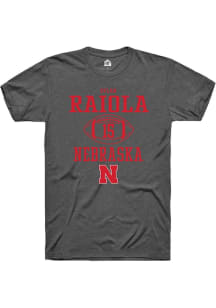 Dylan Raiola Dark Grey Nebraska Cornhuskers NIL Sport Icon Short Sleeve T Shirt