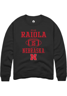 Dylan Raiola  Rally Nebraska Cornhuskers Mens Black NIL Sport Icon Long Sleeve Crew Sweatshirt