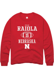 Dylan Raiola  Rally Nebraska Cornhuskers Mens Red NIL Sport Icon Long Sleeve Crew Sweatshirt