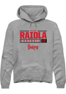 Dylan Raiola  Rally Nebraska Cornhuskers Mens Graphite NIL Stacked Box Long Sleeve Hoodie