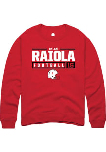 Dylan Raiola  Rally Nebraska Cornhuskers Mens Red NIL Stacked Box Long Sleeve Crew Sweatshirt