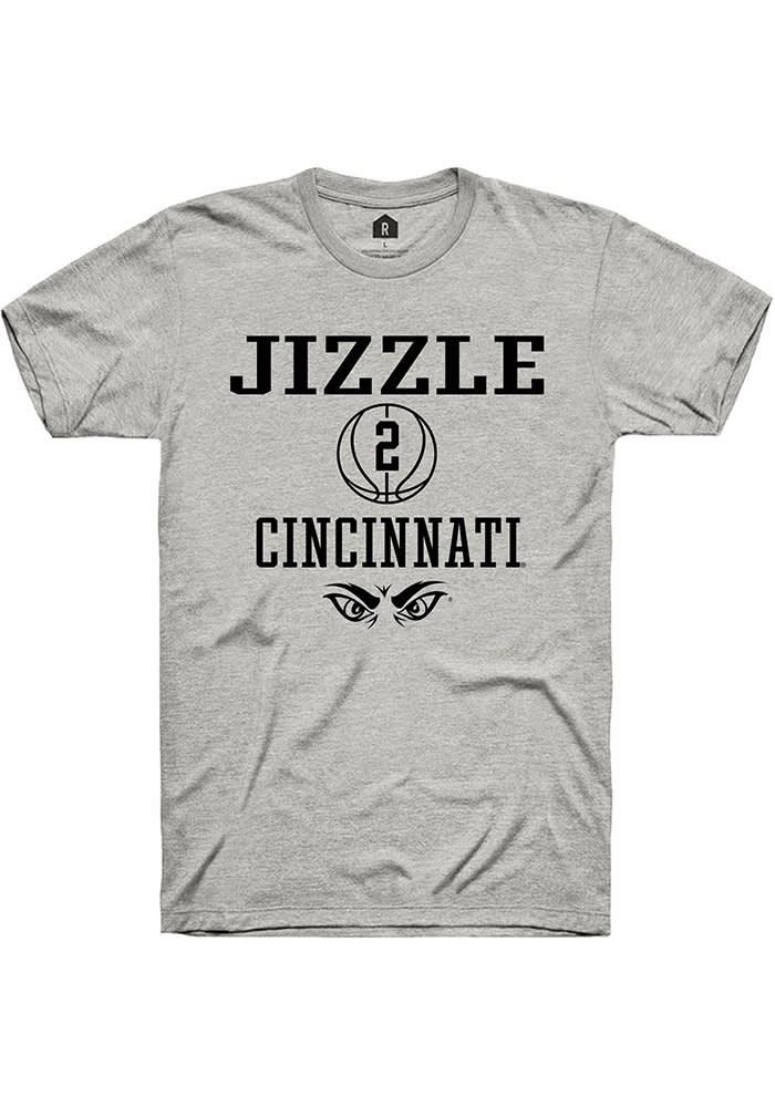 Jizzle James Cincinnati Bearcats Ash Rally NIL Sport Icon Basketball Short Sleeve T Shirt