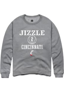 Jizzle James Rally Mens Graphite Cincinnati Bearcats NIL Sport Icon Crew Sweatshirt