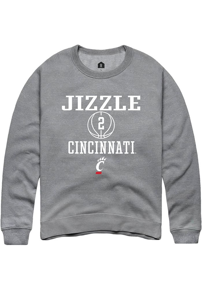 Jizzle James Rally Cincinnati Bearcats Mens Graphite NIL Sport Icon Long Sleeve Crew Sweatshirt