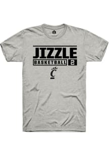 Jizzle James Ash Cincinnati Bearcats NIL Stacked Box Basketball Short Sleeve T Shirt