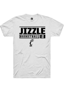 Jizzle James White Cincinnati Bearcats NIL Stacked Box Short Sleeve T Shirt