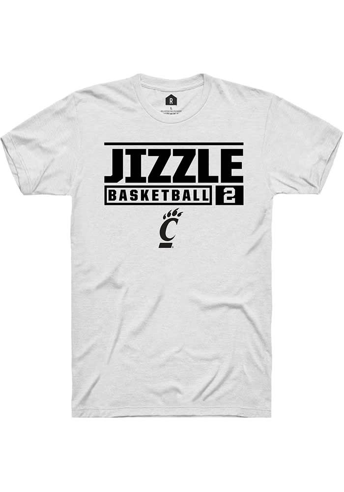 Jizzle James Cincinnati Bearcats White Rally NIL Stacked Box Short Sleeve T Shirt