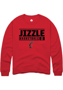 Jizzle James Rally Mens Red Cincinnati Bearcats NIL Stacked Box Basketball Crew Sweatshirt