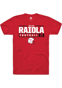 Dylan Raiola  Nebraska Cornhuskers Red Rally NIL Stacked Box Short Sleeve T Shirt