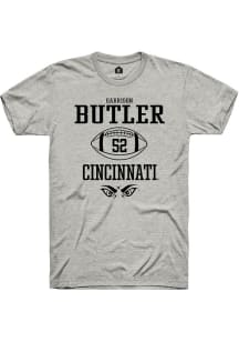 Garrison Butler  Cincinnati Bearcats Ash Rally NIL Sport Icon Short Sleeve T Shirt