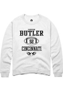 Garrison Butler  Rally Cincinnati Bearcats Mens White NIL Sport Icon Long Sleeve Crew Sweatshirt