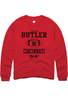 Garrison Butler  Rally Cincinnati Bearcats Mens Red NIL Sport Icon Long Sleeve Crew Sweatshirt