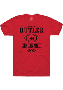 Garrison Butler  Cincinnati Bearcats Red Rally NIL Sport Icon Short Sleeve T Shirt