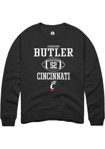 Garrison Butler  Rally Cincinnati Bearcats Mens Black NIL Sport Icon Long Sleeve Crew Sweatshirt