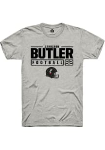 Garrison Butler  Cincinnati Bearcats Ash Rally NIL Stacked Box Short Sleeve T Shirt