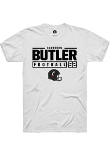 Garrison Butler  Cincinnati Bearcats White Rally NIL Stacked Box Short Sleeve T Shirt