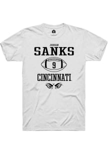 Jiquan Sanks  Cincinnati Bearcats White Rally NIL Sport Icon Short Sleeve T Shirt