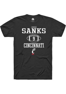 Jiquan Sanks  Cincinnati Bearcats Black Rally NIL Sport Icon Short Sleeve T Shirt