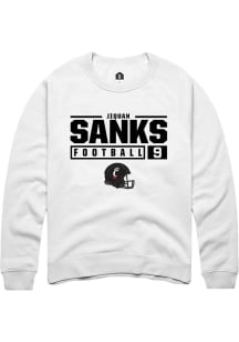 Jiquan Sanks  Rally Cincinnati Bearcats Mens White NIL Stacked Box Long Sleeve Crew Sweatshirt