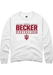 Charlie Becker  Rally Indiana Hoosiers Mens White NIL Stacked Box Long Sleeve Crew Sweatshirt