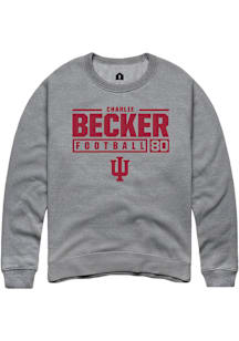 Charlie Becker  Rally Indiana Hoosiers Mens Graphite NIL Stacked Box Long Sleeve Crew Sweatshirt