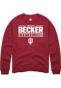Charlie Becker  Rally Indiana Hoosiers Mens Red NIL Stacked Box Long Sleeve Crew Sweatshirt