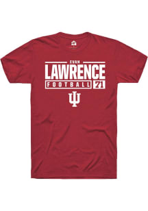 Evan Lawrence Red Indiana Hoosiers NIL Stacked Box Short Sleeve T Shirt