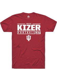Heath Kizer Red Indiana Hoosiers NIL Stacked Box Short Sleeve T Shirt