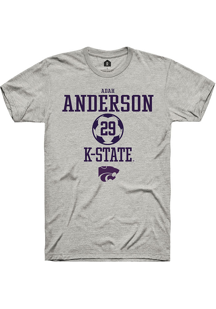 Adah Anderson K-State Wildcats Grey Rally NIL Sport Icon Short Sleeve T Shirt