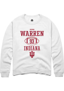 Quinn Warren Rally Mens White Indiana Hoosiers NIL Sport Icon Crew Sweatshirt