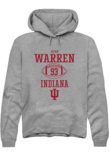 Quinn Warren Rally Mens Graphite Indiana Hoosiers NIL Sport Icon Hooded Sweatshirt