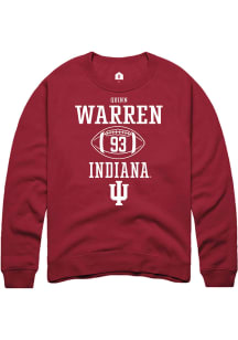 Quinn Warren Rally Mens Red Indiana Hoosiers NIL Sport Icon Crew Sweatshirt