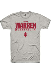 Quinn Warren Ash Indiana Hoosiers NIL Stacked Box Short Sleeve T Shirt